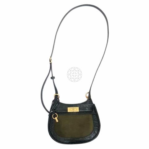 Sell Tory Burch Lee Radziwill Croco Embossed Frame Small Saddle